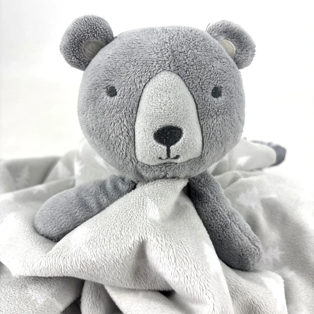 Cloud Island Gray Bear Lovey Security Blanket Trees XL Oversized Target